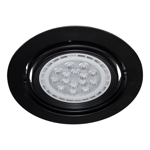 Spot embutir para ar111 cardanico redondo negro